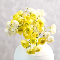 gjenstander Kunstig ranunkelbukett, langvarig blomsterdekorasjon for våren, 32 cm, 5 stk.