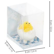 gjenstander Påskekyllingdekorasjon, chenillekylling i badekaret, gul, 9 cm