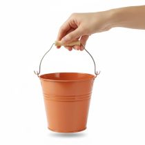 gjenstander Dekorativ metallbøtte/plantekasse, oransjebrun, Ø22 cm, H21,5 cm, 6 l