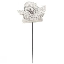 gjenstander Dekorativ engel på pinne dekorativ gravdekor gråhvit H6,5cm 3 stk