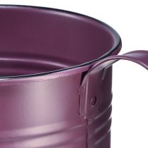 gjenstander Dekorativ vannkanne lilla plantekasse i metall Ø13,5cm H12,5cm