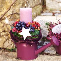 gjenstander Dekorativ vannkanne lilla plantekasse i metall Ø13,5cm H12,5cm