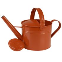 gjenstander Dekorativ vannkanne i metall i landlig stil, oransjebrun, 26 cm, 5 l - Allsidig bruk som blomsterkasse og dekorativ kanne