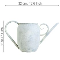 gjenstander Dekorativ vannkanne i metall, hvit, blå, 32x11x18cm, dekorativt tilbehør