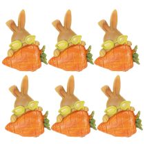 gjenstander Kaninfigurer med Gulrot – Påskedekorasjon, 6 cm, 3 stk