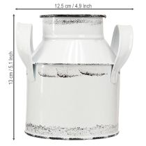 gjenstander Dekorativ metallkanne med håndtak, hvit og svart, 13 cm høy, 2 stk.