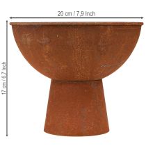 gjenstander Dekorativ bolle med fot, begerbolle, rustfarget metall, Ø20,5 cm, 2 stk.