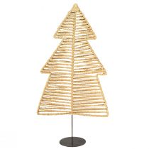 gjenstander Dekorativt juletre svart naturmetall raffia 30×11,5×60cm