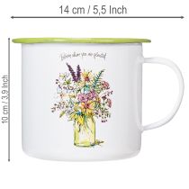 gjenstander Dekorativt krus/blomsterpotte, emaljert, Ø11,5 cm H10 cm