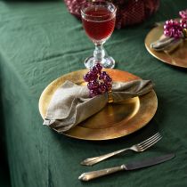 gjenstander Dekorativ plate gull Ø28cm