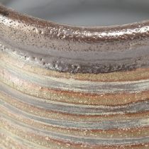 gjenstander Dekorativ keramikkplante, metallisk brun/grå, 10,5 x 10 cm, 2 stk.