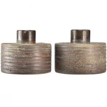 gjenstander Dekorativ vase keramikk keramikk vase brun blå grå 12x10,5cm 2stk
