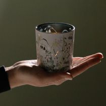 gjenstander Dekorativ glasslykt med bladdesign for stilig interiør, 8 cm, 4 stk.