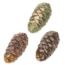 gjenstander Dekorative keramiske kongler, assortert grønn, gul, brun, 8,5 cm, 6 stk.