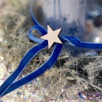 gjenstander Dekorativt bånd fløyelsbånd blått 10mm 20m