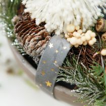 gjenstander Fløyelsbånd, stjernebånd, grågull, dekorativt bånd, 25 mm bredt, 8 m langt