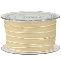 gjenstander Dekorativt bånd fløyelsbånd gavebånd fløyel beige 10mm 20m