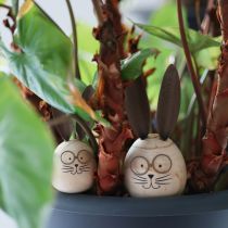 gjenstander Dekorativ kanin laget av tre og metall med et humoristisk design, et vennlig blikkfang, 19 cm, 2 stk.