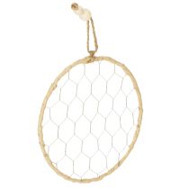 gjenstander Dekorative opphengsringer i metall av raffia, Ø20 cm, 4 stk., bohemsk veggdekorasjon, vindusdekorasjon