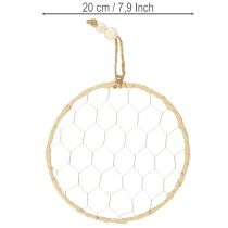 gjenstander Dekorative opphengsringer i metall av raffia, Ø20 cm, 4 stk., bohemsk veggdekorasjon, vindusdekorasjon