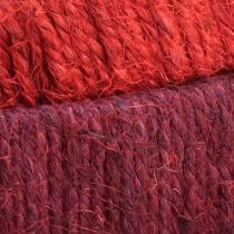 gjenstander Dekorring jute dekorasjonsløkke rød mørk rød 4cm Ø30cm 2stk