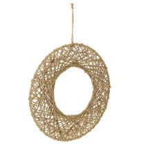 gjenstander Dekorative juteringer, naturlig stil, hengende dekorasjon, bohemsk stil, Ø38 cm, 2 stk., metallringer, veggdekorasjon, vindusdekorasjon