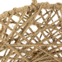 gjenstander Dekorative juteringer, naturlig stil, hengende dekorasjon, bohemsk stil, Ø38 cm, 2 stk., metallringer, veggdekorasjon, vindusdekorasjon