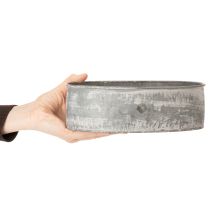 gjenstander Dekorativ metallskål, oval, grå, L22,5/19,5/16 cm, sett med 3