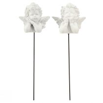 gjenstander Dekorplugg englefigurer gravdekor hvit H5cm 6 stk
