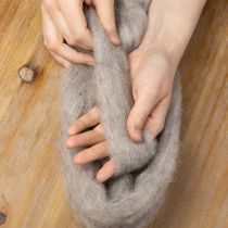 gjenstander Ulsnor dekorativ ull grå-naturlig 2m tovet ull til håndverk og blomsterdekorasjon