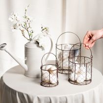 gjenstander Trådkurvsett, ideelt for bruk i dekorasjon eller i hagen, 25 cm, 1 sett