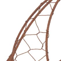 gjenstander Trådkurv, metallplantekasse, vårdekorasjon, påskekurv, brun, rustfarget, H34 cm L30 cm