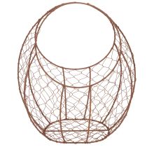 gjenstander Trådkurv, metallplantekasse, vårdekorasjon, påskekurv, brun, rustfarget, H34 cm L30 cm