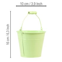 gjenstander Bøtte med håndtak, blomsterkasse, pastellfarget metall, Ø10 cm H8 cm, 10 stk.