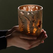 gjenstander Elegant lysestake med blomstermotiv for harmonisk romdesign, 12,5 cm, 2 stk.