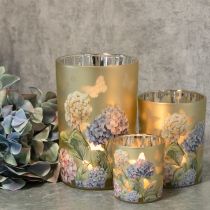 gjenstander Elegant lysestake med blomstermotiver for koselig romdekorasjon, 12,5 cm, 2 stk.