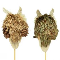 gjenstander Ugle dekorative blomsterplugger høstdekor naturlig Ø4cm H8cm 4stk