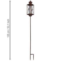 gjenstander Hagelykt, metalldekorasjon, rustlook, 12 cm x 12 cm x 135 cm