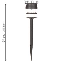 gjenstander Solcelledrevne hagelamper med jordspyd, utendørslamper for hagestier, 35 cm, 6 stk.