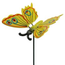 Sommerfugl på pinne 17cm gul