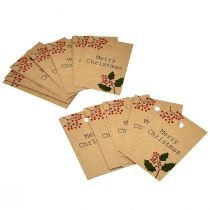 gjenstander Gavelapper Merry Christmas papir natur brun 8,5×5,5cm 20 stk