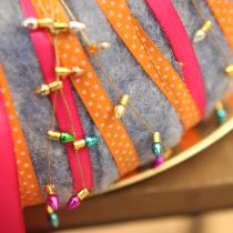 gjenstander Gavebånd prikkete dekorative bånd oransje 10mm 25m