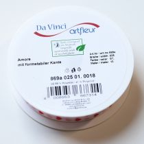 gjenstander Gavebånd med hjerter, ideelt for kreative innpakningsideer og personlige gaver, 2,5 cm bredt, 15 m langt