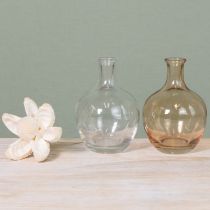 gjenstander Minivase i glassflaske, ravfarget og klar, Ø7,5 cm, H11 cm, 4 stk.