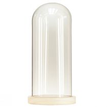 gjenstander Glass overligger glassklokke med sokkel klart tre Ø14cm H28,5cm