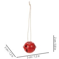 gjenstander Klokkeformede dekorative anheng med stjernemotiv, 3 cm, 9 stk.