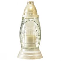 gjenstander Gravlys glassvase retro gravlykt klar hvitt gull Ø11cm H26,5cm