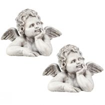 gjenstander Gravdekor englebyste gravdekorasjon polyresin 16×10×11,5cm 2 stk.