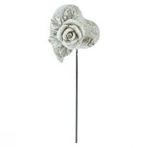 gjenstander Gravplugg hjerte minneplugg rose støpt stein 5,5cm 6 stk