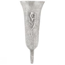 gjenstander Gravvase Grå Vase til å feste Calla motiv H32,5cm